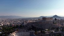 Drone footage of Acropolis as intense heat continues in Greece