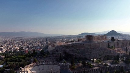 Drone footage of Acropolis as intense heat continues in Greece