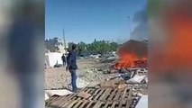 Konteyner talebi yerine getirilmeyen depremzede çıkması istenen çadırı yaktı