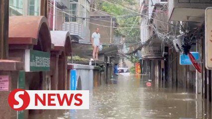 Typhoon Talim makes second landfall in mainland China, flooding many areas