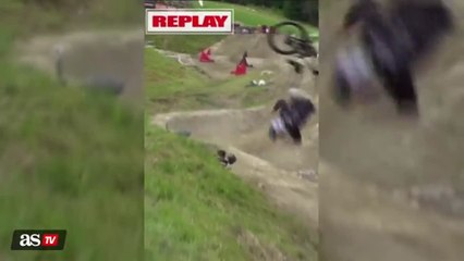 WATCH: Kade Edwards hits a photographer in the face with his bike