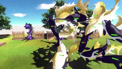 2-Headed Shark War - Bloop Team VS Shark Team - Animal Revolt Battle Simulator
