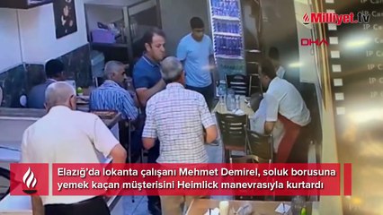 Elazığ’da Heimlich manevrası hayat kurtardı