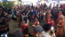 Papuan Dayak dance and Indonesian Papuan traditional clothing