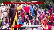 OU Students Protest In Front of Girls Hostel , Demands Postpone Of Exams _ V6 News (4)