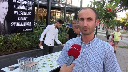 Adana'da klimayı icat eden ABD'li mühendisin anısına tatlı dağıtıldı