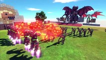 Metal War - Metal Team VS Raijin Kaiju    Destoroyah Kaiju - Animal Revolt Battle Simulator