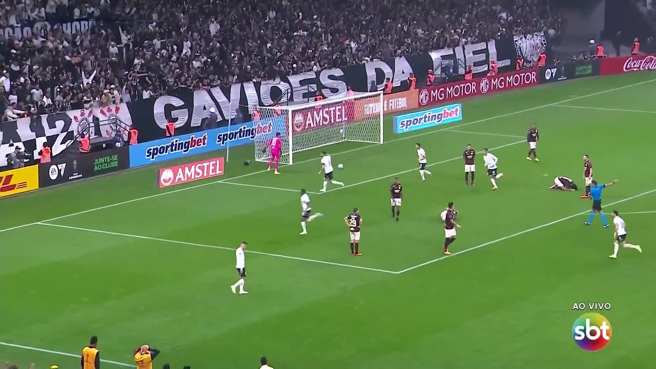 Gol - Corinthians 1x0 Universitario - Conmebol Sul-Americana 2023 - Play-off - SBT