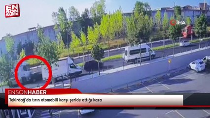 Tekirdağ’da tırın otomobili karşı şeride attığı kaza