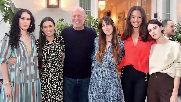 At Bruce Willis's tragic funeral! Our condolences to Bruce Willis's family, good