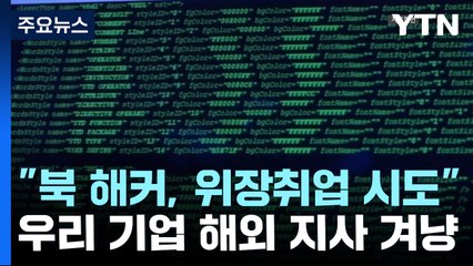 국정원 "북한 IT 인력, 우리 기업 해외지사 위장 취업 시도" / YTN