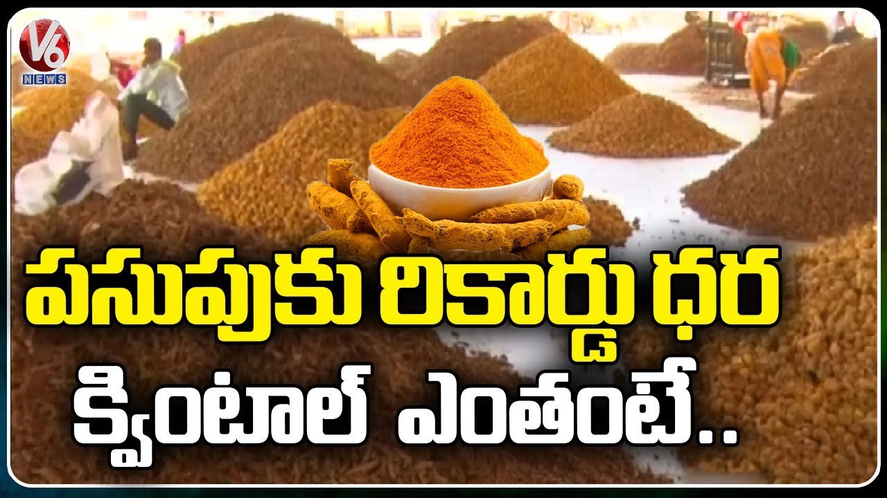 Turmeric Price Hike To Record Level At Yanumamula Market _ Warangal _ V6 News (3)