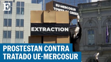 Protestan en Bruselas contra el acuerdo UE-MERCOSUR