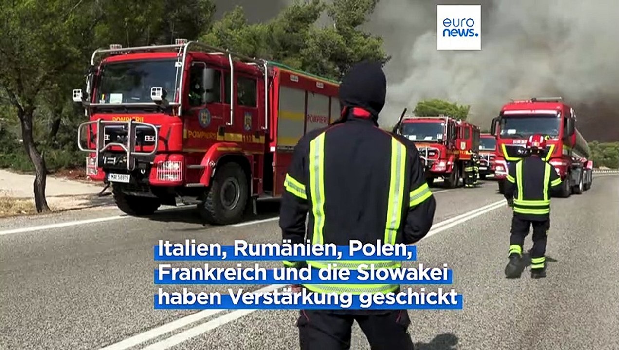 Hilferuf aus Athen: 220 Feuerwehrleute aus fünf EU-Staaten kämpfen gegen die Flammen