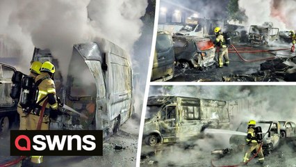 More than 50 cars torched in suspected arson attack overnight