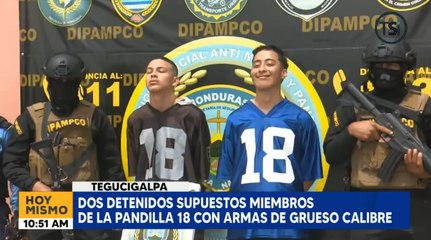 Dipampco captura dos supuestos miembros de la pandilla 18 con armas de grueso calibre