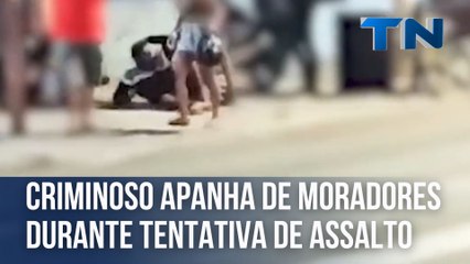 Criminoso apanha de moradores durante tentativa de assalto