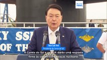 Presidente sul-coreano subiu a bordo de submarino dos EUA com capacidade nuclear