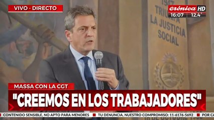 Massa con la CGT: "Tenemos que mirar para adelante entendiendo de donde partimos"