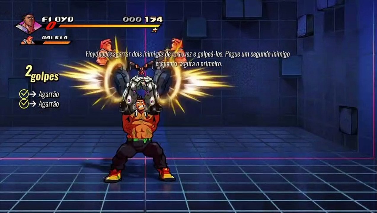 Streets of Rage 4 - In-game Tutorial - Floyd Tricks (Trials)