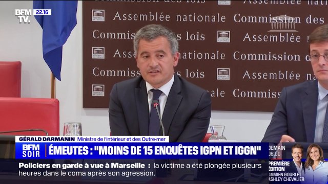 Émeutes: Il y a, à ma connaissance, moins de 15 enquêtes IGPN et IGGN sur les émeutes qui se sont passées , affirme Gérald Darmanin