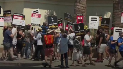 Succession cast join picket line as Hollywood actors and writers strikes roll on