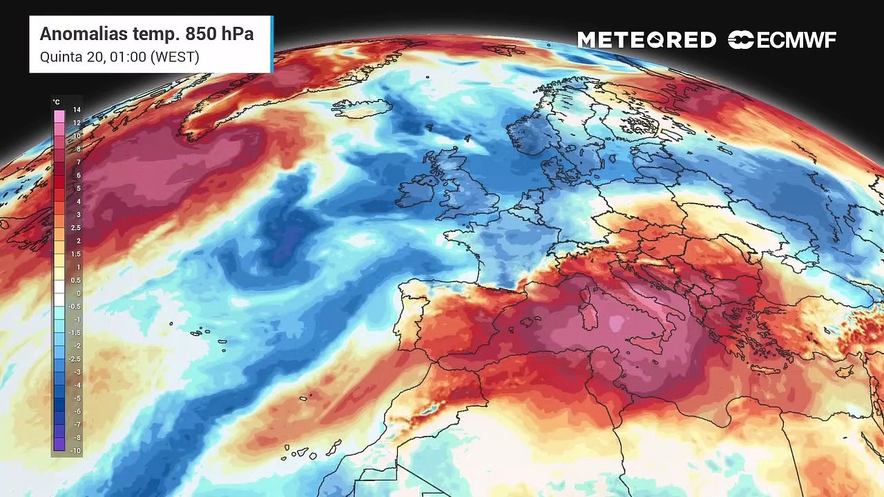 Anomalia térmica negativa em plena canícula em Portugal continental