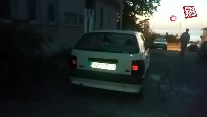 Kastamonu’da park halindeki otomobilin camlarını kırıp lastiklerini patlattılar