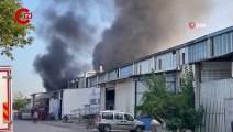 Geri dönüşüm tesisinde korkutan yangın: Siyah duman şehri kapladı