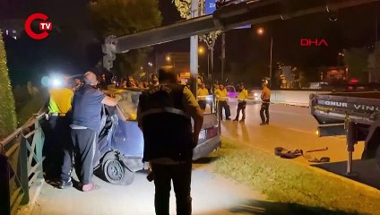 Bursa'da otomobil inşaat alanına düştü: 1 ölü, 2 yaralı