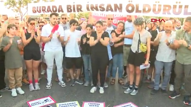 Kadıköy Bostancı'da bisikletlinin öldürülmesine protesto