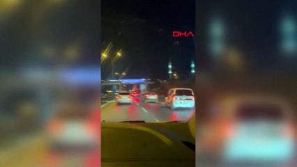 Makas attığı yetmedi el frenini çekip yön değiştirdi