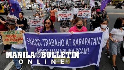 Gabriela protests to demand living wages, decent work, and condemn the signing of MIF