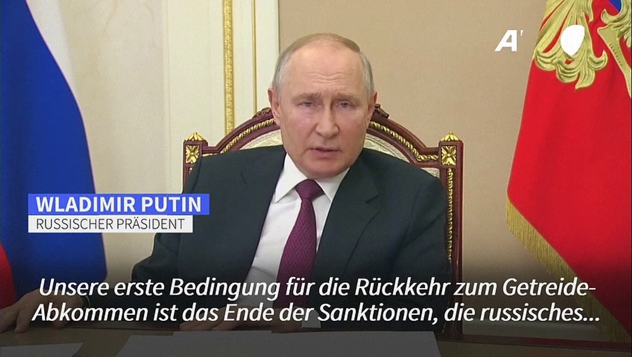 Putin: Neuer Getreidedeal nur bei Aufhebung der Sanktionen
