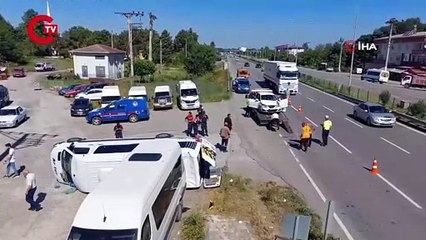 Samsun’da feci kaza... İşçi servisi kaza yaptı: 19 yaralı