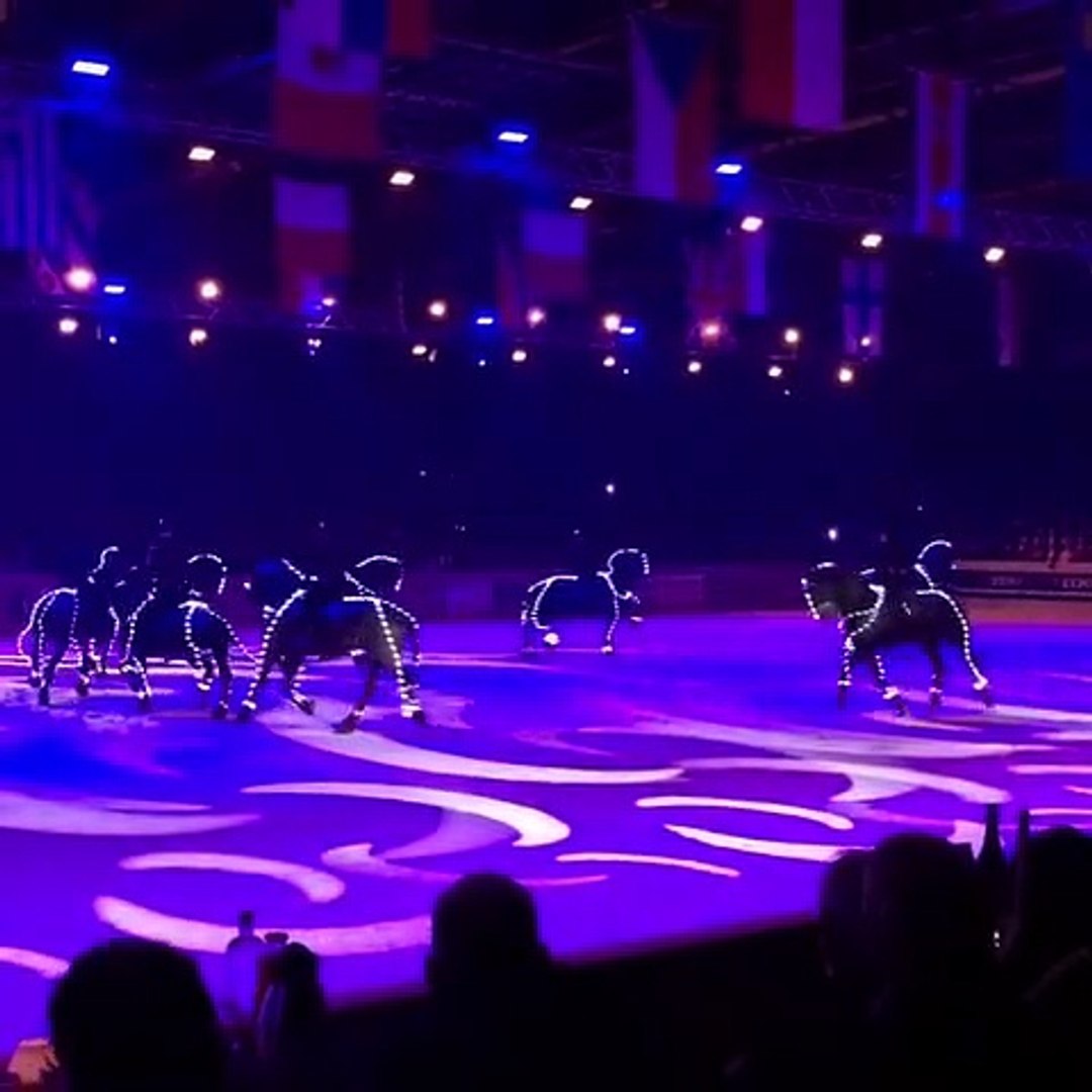 ⁣Lighted Friesians. Awesome