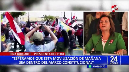 Dina Boluarte ante 'Toma de Lima': "No entendemos por qué alzan sus banderas de guerra"