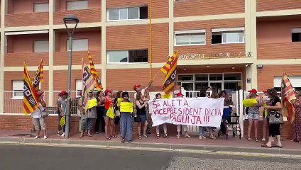Protesta en las residencias Sophos