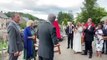 Plaque unveils itself as First Minister Mark Drakeford welcomes King Charles III and Queen Camilla to Brecon