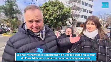 Vecinos rechazaron la construcción de una bicisenda en la zona de Plaza Malvinas y pidieron preservar el espacio verde