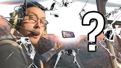 Chute de 300m d'un iPhone X en Hélicoptère !