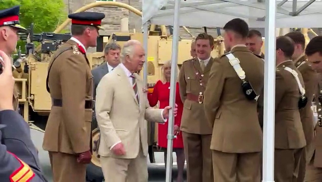 Royal Guards meet King Charles