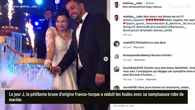 Anaïs Baydemir sublime mariée dans les bras de Mathieu : elle avait opté pour une robe parsemée de broderies !