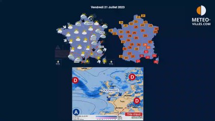 prévisions météo villes du jeudi 20 juillet 2023