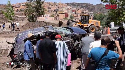 فيضانات الحوز.. السلطات تتدخل لفتح الطريق بعد انجراف سيارات بمولاي إبراهيم