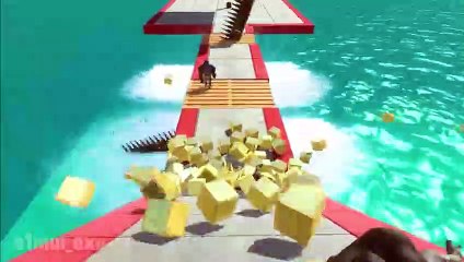 Be fast and don't Fall off the Bridge - Animal Revolt Battle Simulator