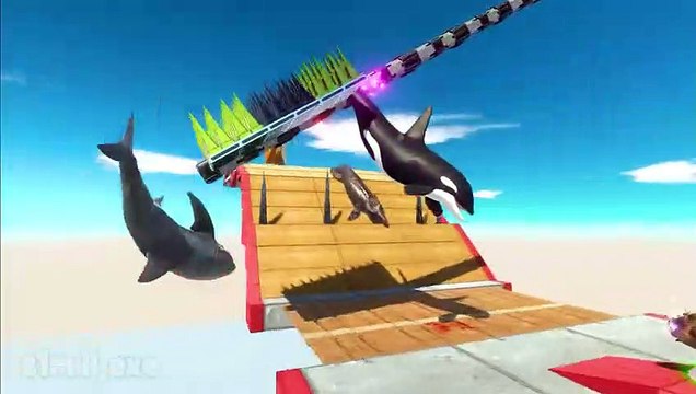Be Fast and Escape from Rotating Plataform - Animal Revolt Battle Simulator