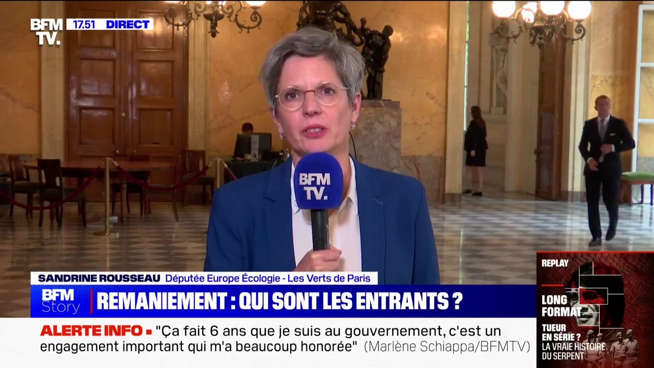 Remaniement: "Un gouvernement essentiellement de récompense pour services rendus pendant la période des retraites", estime Sandrine Rousseau (EELV)