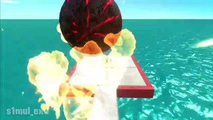 Falling and Run on Fireball Path Challenge - Animal Revolt Battle Simulator