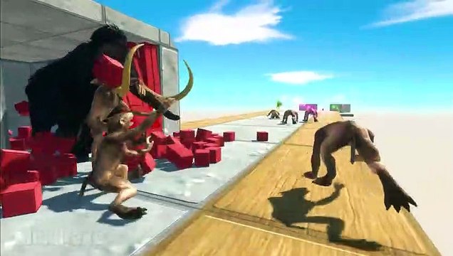 Jump and Escape From Wolly Mammoth - Animal Revolt Battle Simulator